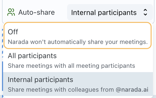 Auto-share options off